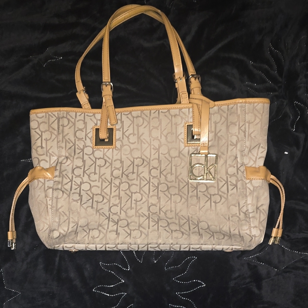 Calvin Klein Tan Monogram Tote